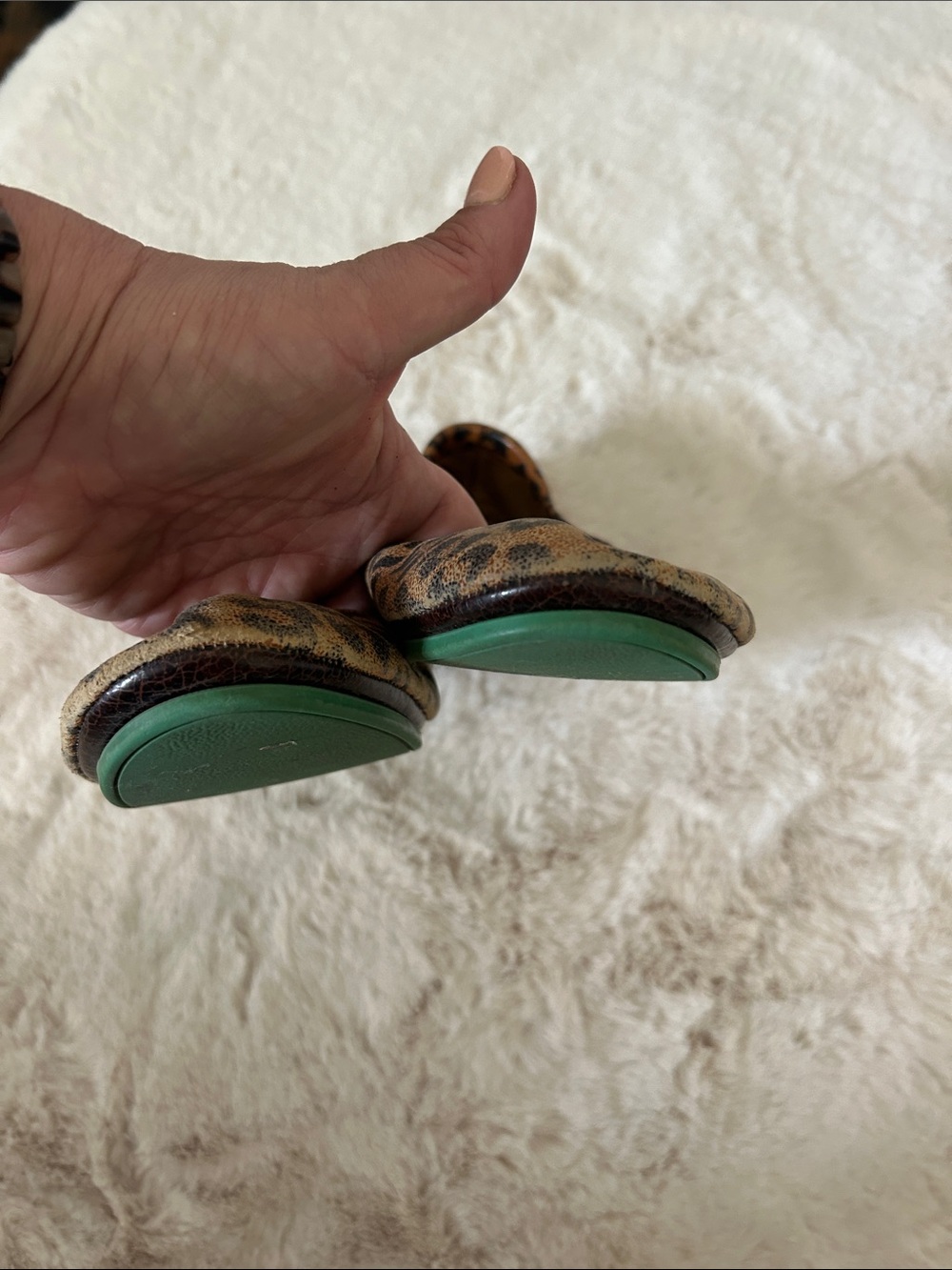 Tieks Leopard Print Ballet Flats in Brown and Black - Picture 4 of 5